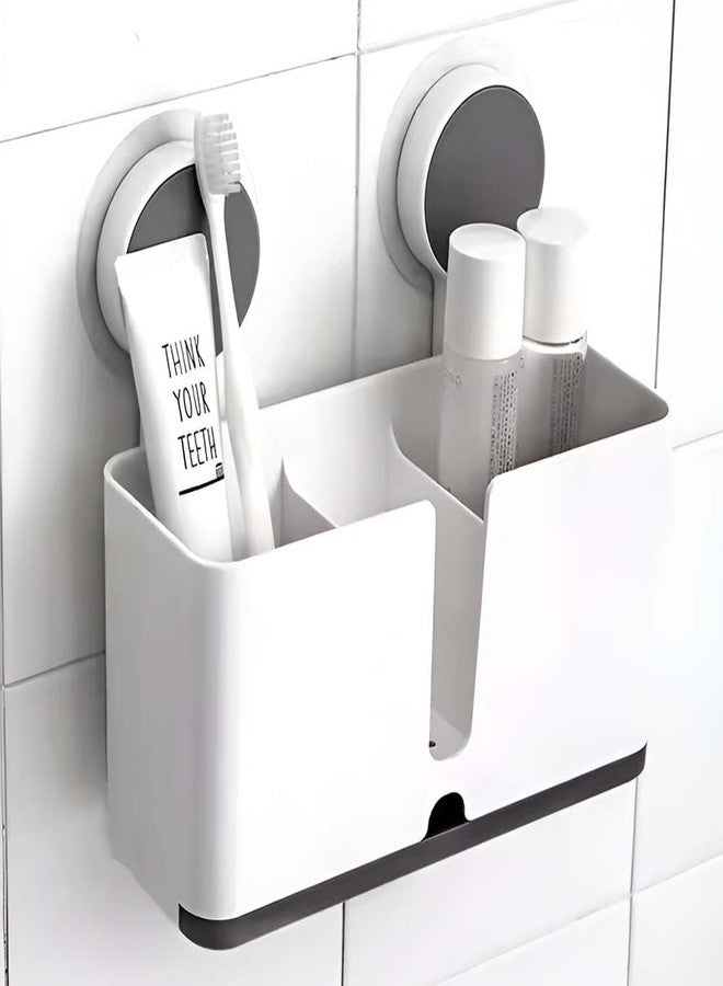 XBEY Shop Stand/Self Adhesive Shelf/Rack for Bathrooms/Adhesive Toilet Rack/Wall Organiser for Bedroom/Self Adhesive Wall Shelves/Towel Holder/Corner Shelf for Bathroom (1, Double Toothbrush Holder) - Image 1